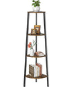 4 Tier Corner Shelf Standing, Shelving Unit, Display Rack for Bedroom, Living Room, Office, Kitchen, Rustic Brown