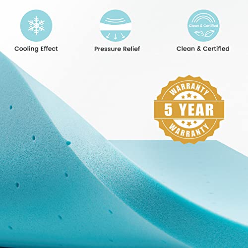 3 Inch Memory Foam Mattress Topper, Cooling Gel Ventilated Design, CertiPUR-US Certified, Full