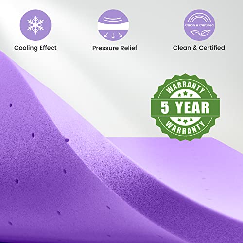 3 Inch Gel Memory Foam Mattress Topper for Cooling Sleep, Premium Bed Topper with Non-Slip Removable Soft Cover, CertiPUR-US Certified, Queen