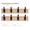 Coat Rack Wall Mount 2 Packs, Entryway Coat Rack with 4 Wall Hooks, Coat Hat Hanger for Wall Organized and Storage in Living Room, Bedroom Light Brown AMCR02