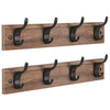 Coat Rack Wall Mount 2 Packs, Entryway Coat Rack with 4 Wall Hooks, Coat Hat Hanger for Wall Organized and Storage in Living Room, Bedroom Wooden AMCR03