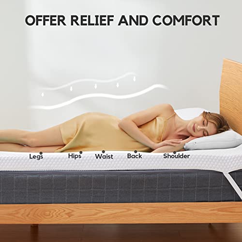 3 Inch Gel Memory Foam Mattress Topper for Cooling Sleep, Premium Bed Topper with Non-Slip Removable Soft Cover, CertiPUR-US Certified, Twin, White