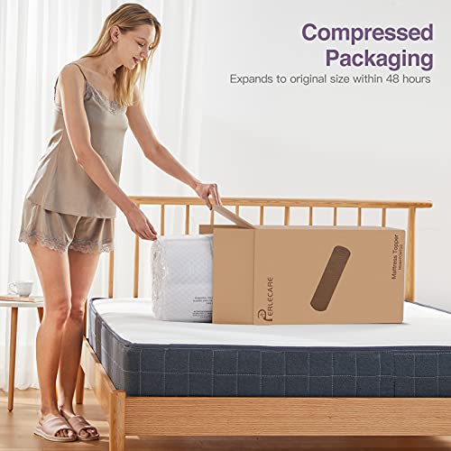 3 Inch Gel Memory Foam Mattress Topper for Pressure Relief, Premium Soft Mattress Topper for Cooling Sleep, Non-Slip Design with Removable & Washable Cover, CertiPUR-US Certified - King