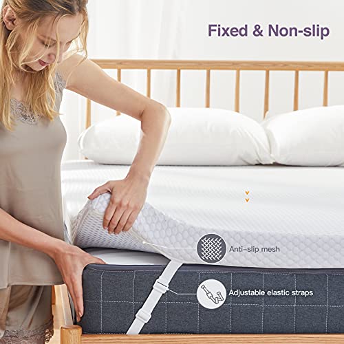 3 Inch Gel Memory Foam Mattress Topper for Pressure Relief, Premium Soft Mattress Topper for Cooling Sleep, Non-Slip Design with Removable & Washable Cover, CertiPUR-US Certified - Full