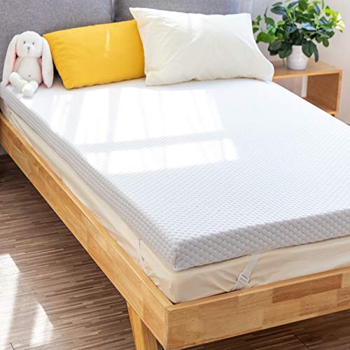 3 Inch Gel Memory Foam Mattress Topper for Pressure Relief, Premium Soft Mattress Topper for Cooling Sleep, Non-Slip Design with Removable & Washable Cover, CertiPUR-US Certified - Twin