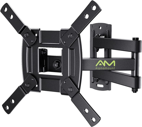 TV Wall Mount Bracket Full Motion for Most 13-39 inch TVs Monitors with 360° Rotation Articulating Swivel Extension Arms and Tilt, Hold TV up to 44lbs Max VESA 200x200mm