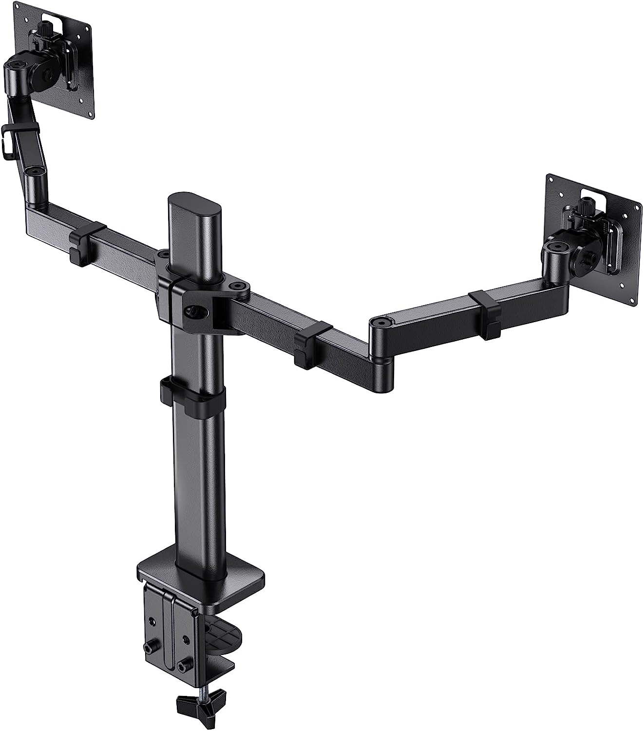 Dual Monitor Stand for 17-32 inch Screen, Dual Monitor Arm Multi-Angle Adjustment Design Tilt Swivel Rotate, Dual Monitor Mount Holds 4.4 to 22 lbs