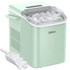 Countertop Ice Maker Machine with Handle, Portable Ice Makers, Makes up to 27 lbs. of Ice Per Day, 9 Cubes in 7 Mins, Ice Maker with Ice Scoop and Basket, Green, 12 x 9 x 12 inches (SLIM06)