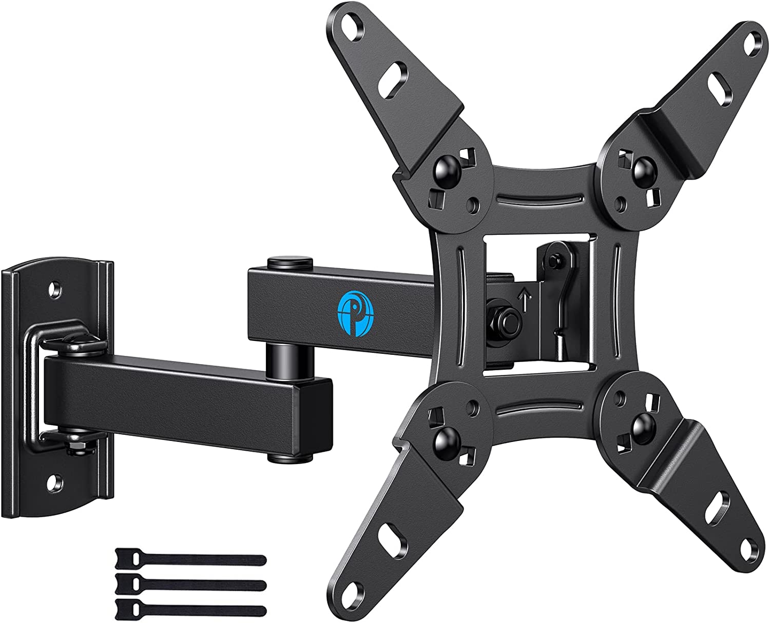 Full Motion TV Mount for Most 13–42 inch Flat or Curved TVs & Monitors, Wall Mount TV Bracket with Articulating Arm, Rotation, Swivel, Tilt, Extension, Max VESA 200x200mm up to 33 lbs, PISF4