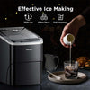 Ice Makers Countertop, 9 Cubes Ready in 6 Mins, 26lbs in 24Hrs, Self-Cleaning Ice Machine with Ice Scoop and Basket, 2 Sizes of Bullet Ice for Home Kitchen Office Bar Party Black