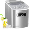 Ice Maker Machine Countertop, 26 lbs in 24 Hours, 9 Cubes Ready in 6 Mins, Self-Clean Ice Maker Compact Portable Ice Maker with Ice Scoop and Basket, Silver Gray