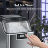 Countertop Nugget Ice Maker, Pebble Ice Maker Machine, 44lbs of Ice Per Day, Automatic Timer & Self-Cleaning, Pellet Ice Maker for Home Office Bar Party