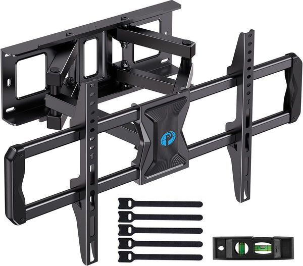 Full-Motion TV Wall Mount for Most 37–75 Inch TVs up to 100 lbs, Wall Mount TV Bracket with Dual Articulating Arms, Extension, Swivel, Tilt, Fits 16" Wood Studs, 600 x 400mm Max VESA, PILF8