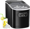 Ice Maker Machine Countertop, 26 lbs in 24 Hours, 9 Cubes Ready in 6 Mins, Self-Clean Ice Maker Compact Portable Ice Maker with Ice Scoop and Basket, Black