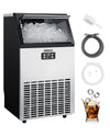 Commercial Ice Maker Machine, Creates 100lbs in 24H, 33lbs Ice Storage Capacity, Stainless Steel Freestanding Ice Maker with Auto Self-Cleaning for Home Office Bar Parties (SLIM11)