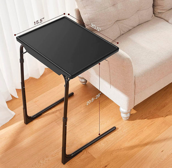 TV Tray Table, Folding TV Dinner Table Comfortable Folding Table with 3 Tilt Angle Adjustments for Eating Snack Food, Stowaway Laptop Stand 1 Pack