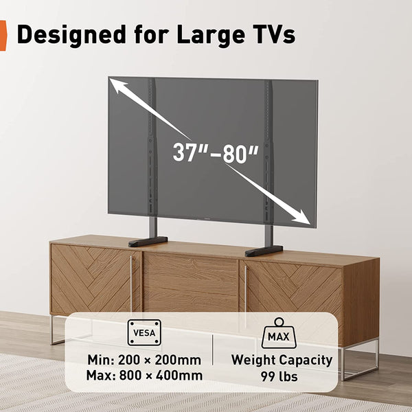 TV Stand Steel TV Legs for Most 37–80 Inch Flat or Curved TVs up to 99 lbs, Height Adjustable TV Feet Suitable for Soundbar, Universal Tabletop TV Stand Base Max VESA 800 x 400mm, PGTVS20