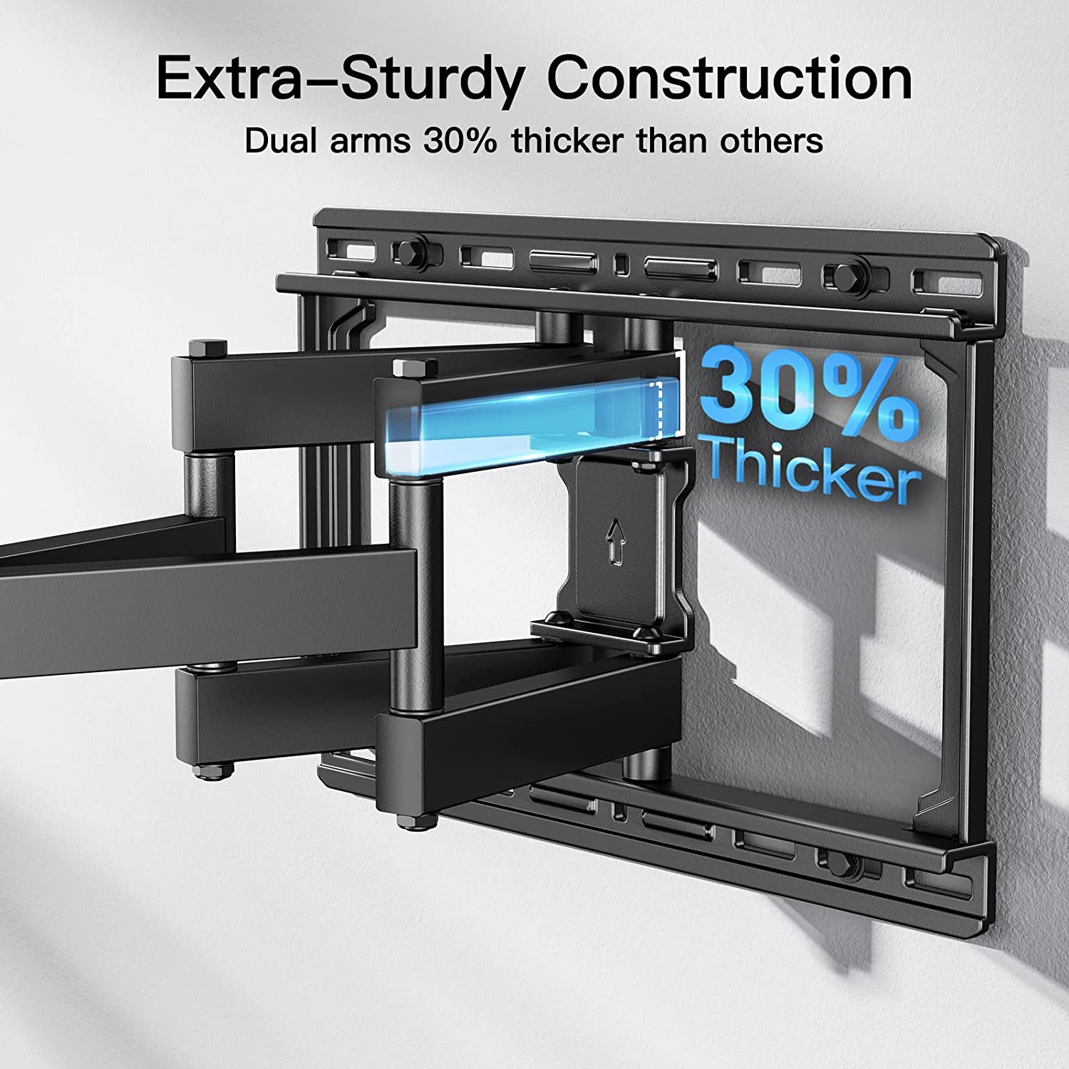 Full Motion TV Wall Mount for 37-75 inch LED LCD OLED TVs, Swivel TV Mount Wall Bracket Dual Articulating Extension Arms, Max VESA 600x400mm Holds up to 100lbs, Fits 8/12/16