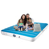 Air Mattress with Built-in Pump, Elevated Blow Up Mattress with Carrying Bag for Home and Camping, Flocked Top Inflatable Air Bed for Guests, Family