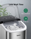 Countertop Ice Maker, 9 Cubes Ready in 6 Mins, 26lbs in 24Hrs, Self-Cleaning Ice Machine with Ice Scoop and Basket, 2 Sizes of Bullet Ice, Stainless Steel