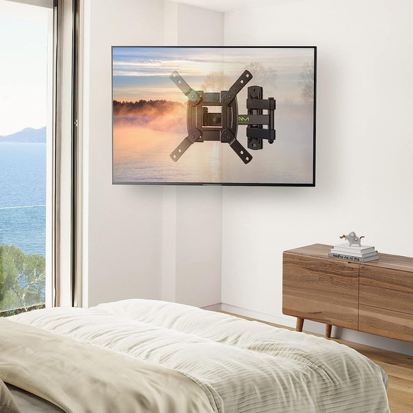 TV Wall Mount Bracket Full Motion for Most 13-39 inch TVs Monitors with 360° Rotation Articulating Swivel Extension Arms and Tilt, Hold TV up to 44lbs Max VESA 200x200mm